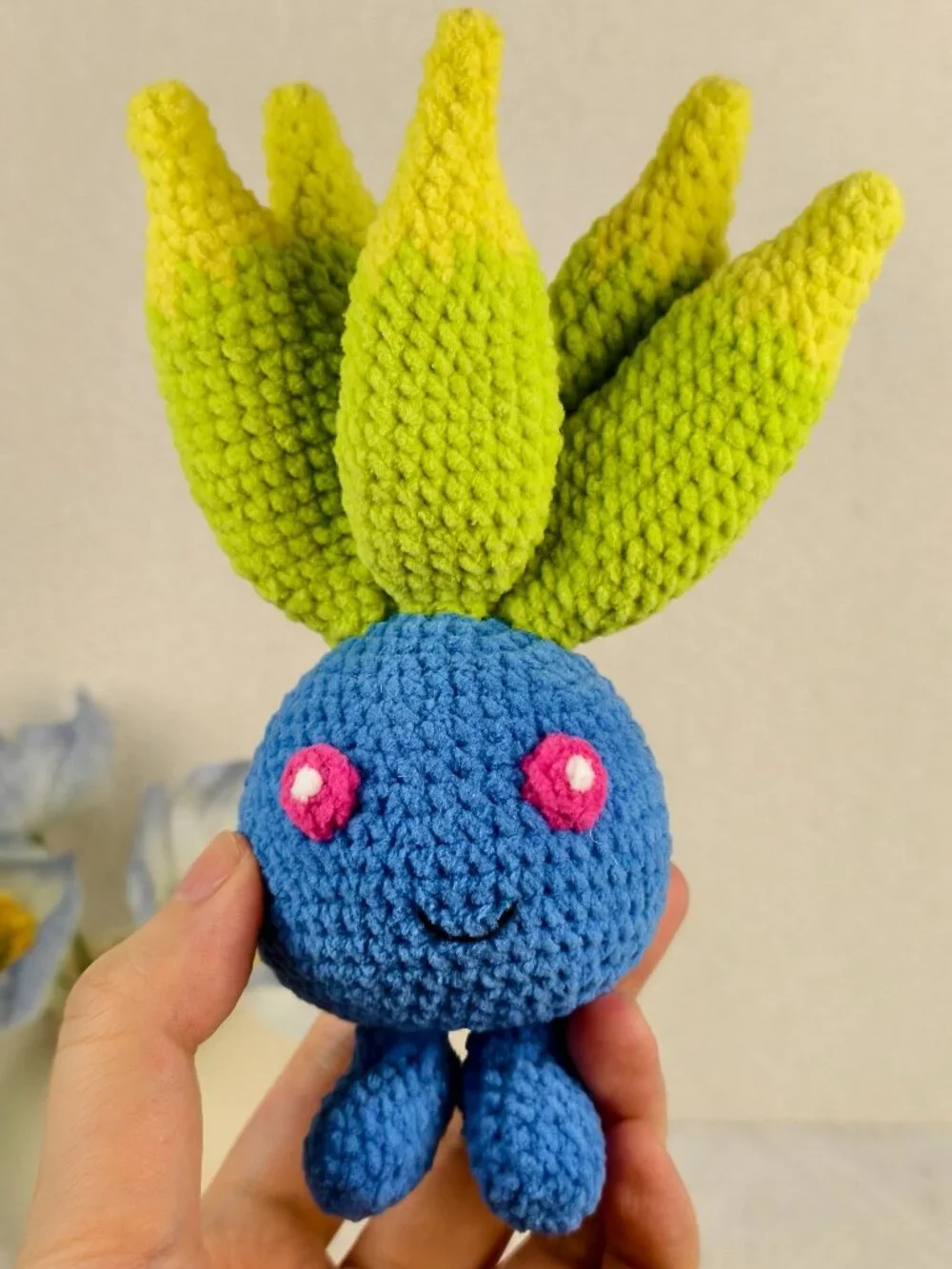 Handmade Amigurumi Crochet Pokémon Oddish Plushie